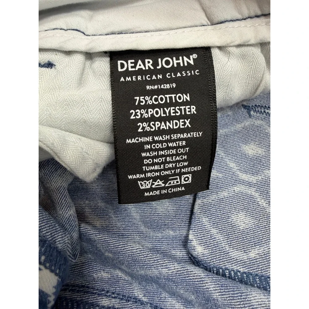 Dear John Womens Shorts Bundle Size 27 Blue Geometric‎ Grey Floral Cuffed 2 Pack